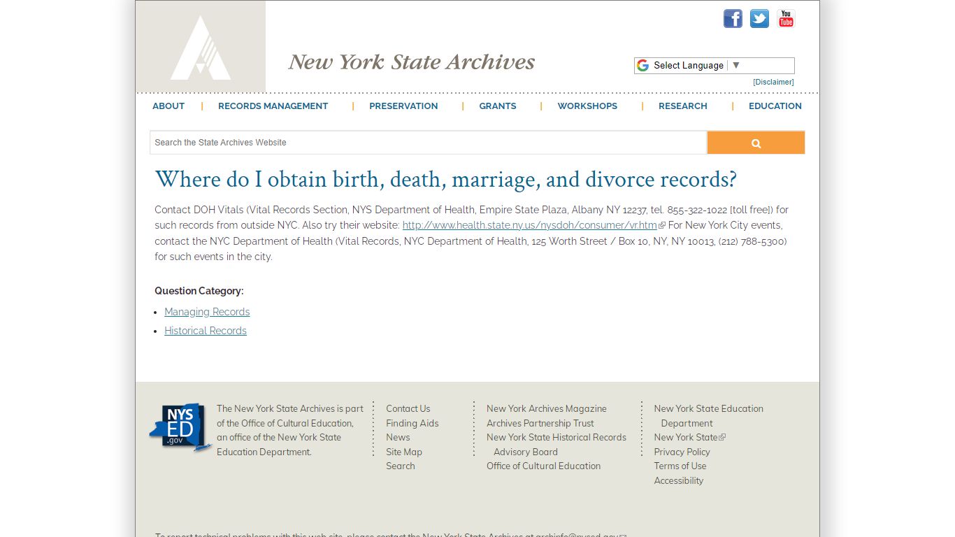Where do I obtain birth, death, marriage, and divorce records? | New ...